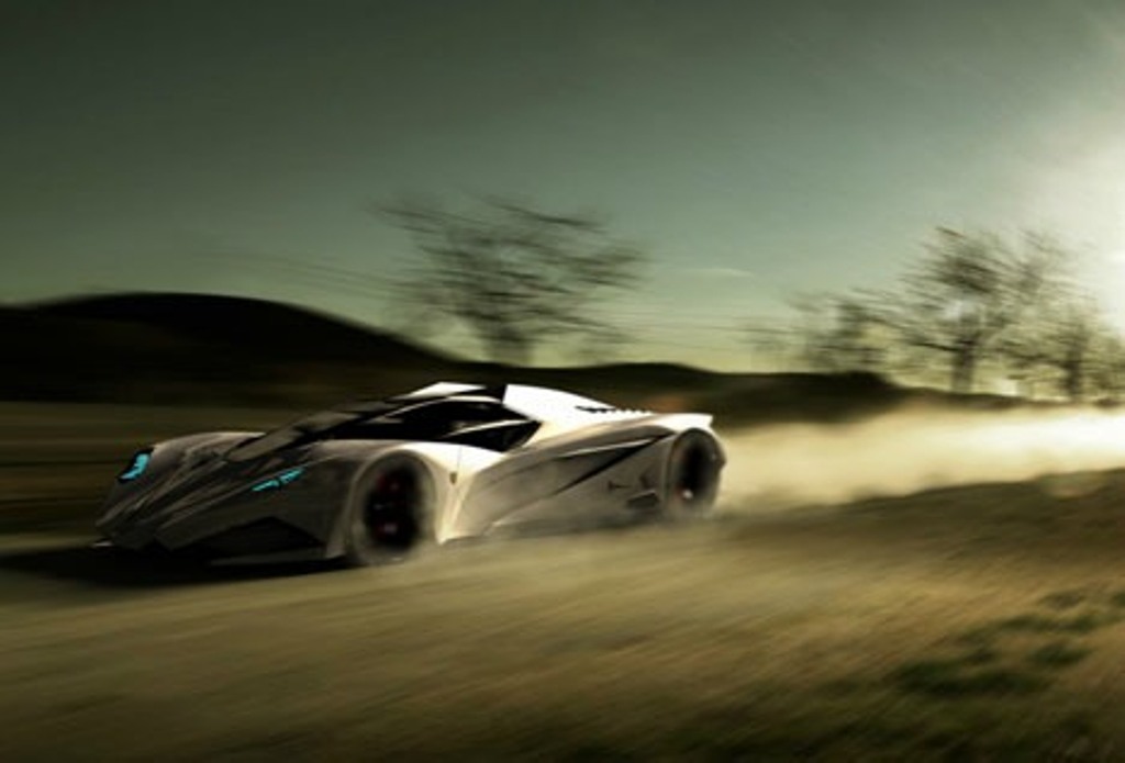 Batman-Car-Lamborghini-Ferruccio-Concept-Design-by-Mark-Hostler-for-the-50th-Anniversary-Lamborghini-Brand-Car-in-2013-Runing-On-Desert
